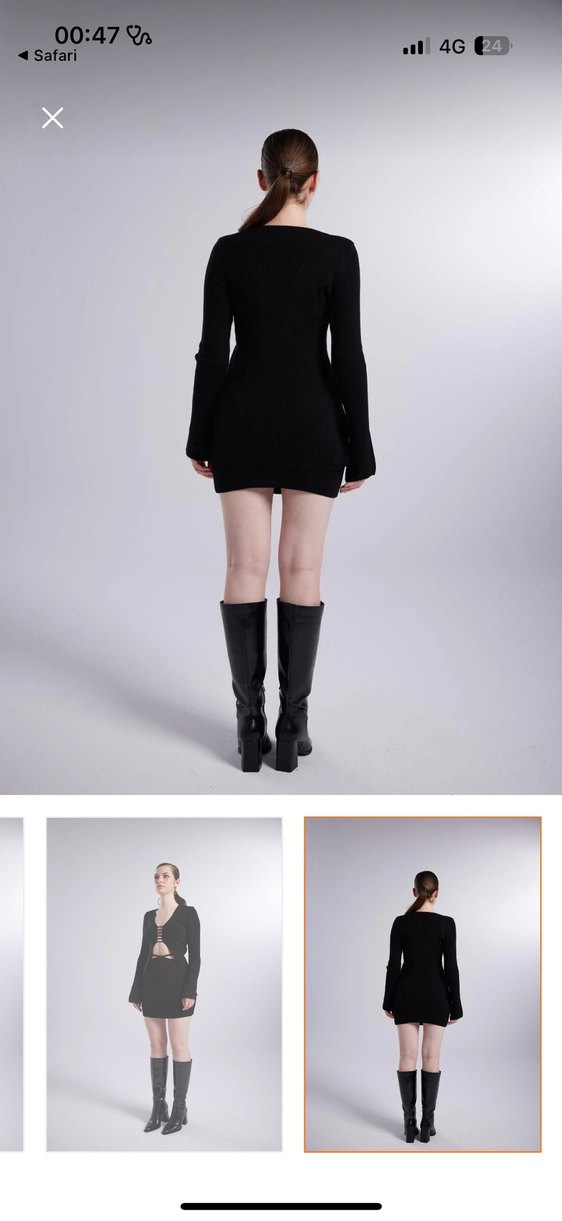 Holly lolly marka standart  bDeri Siyah V Yaka iki ayrı parça - Görsel 4