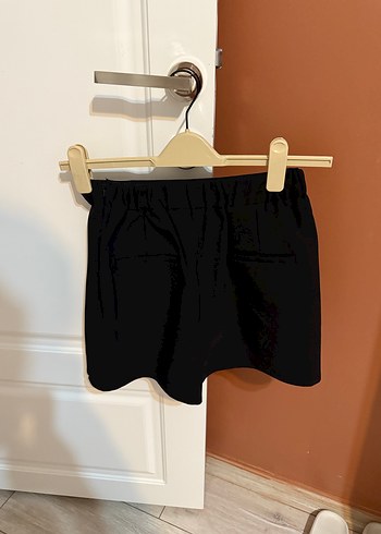 Düğmeli Siyah Süet Mini Etek - Görsel 5