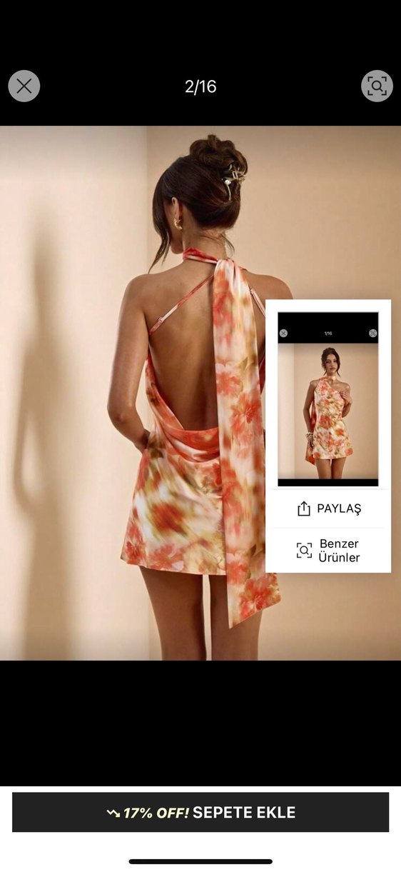 Drapeli Straplez Mini Elbise - Görsel 2