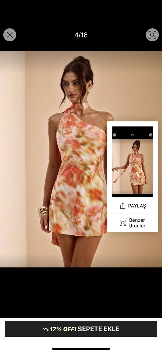 Drapeli Straplez Mini Elbise - Görsel 4