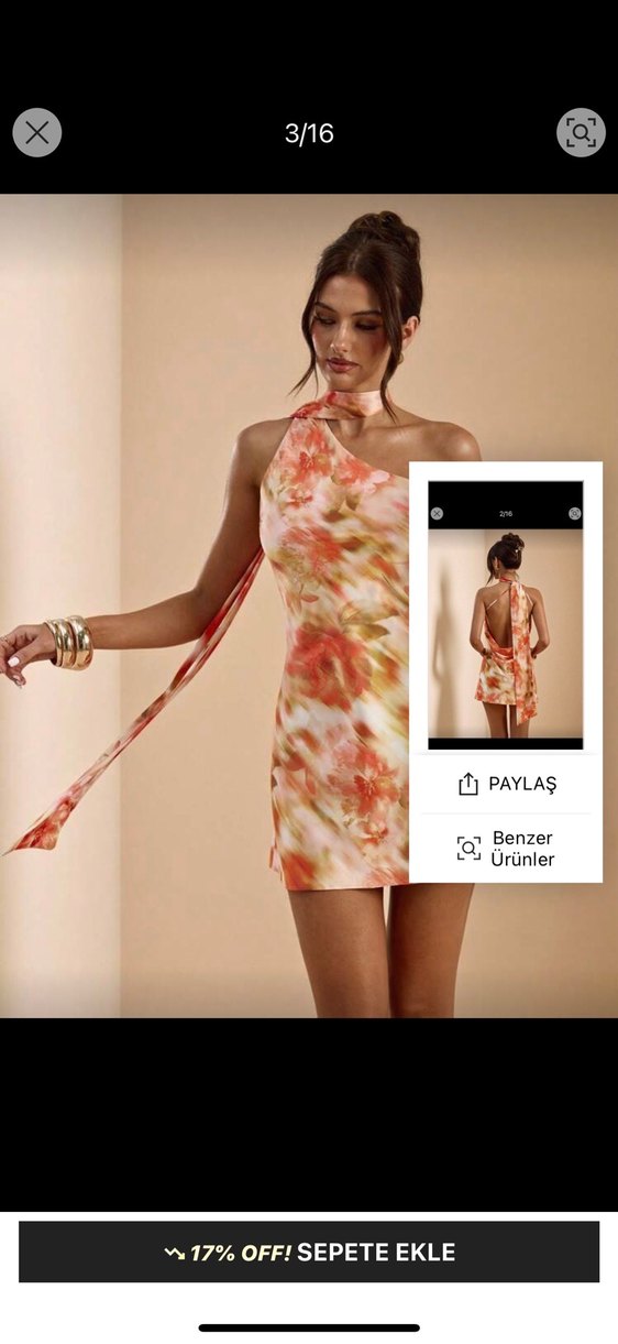 Drapeli Straplez Mini Elbise - Görsel 3