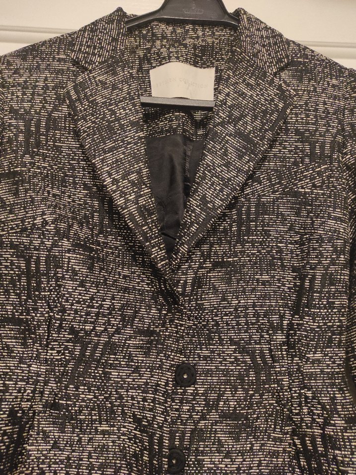 Düğmeli Gri Kadın Yün Ceket - Görsel 2