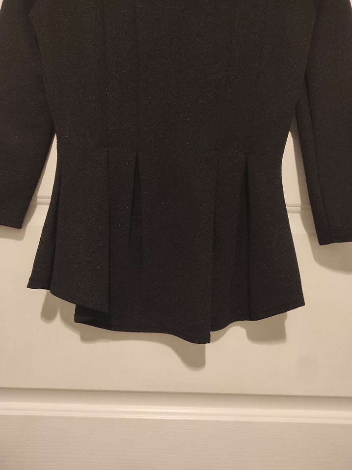 Fermuarlı Siyah Kadın Mini Ceket - Görsel 2