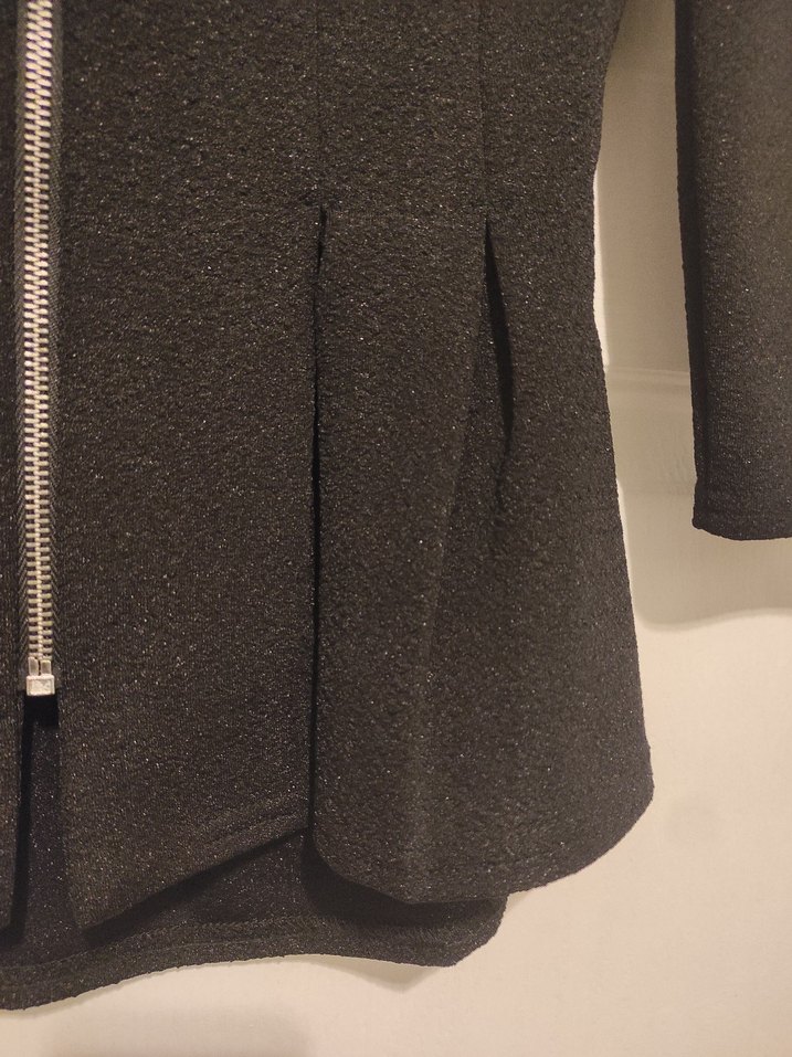 Fermuarlı Siyah Kadın Mini Ceket - Görsel 3