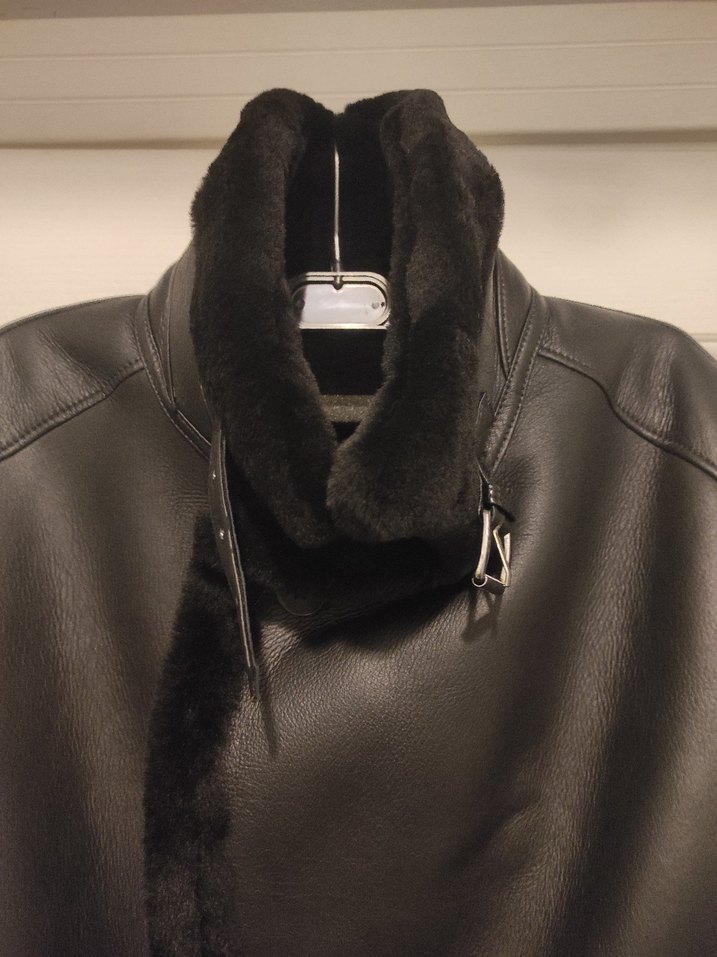 Kürk Detaylı Siyah Deri Kadın Ceket - Görsel 2