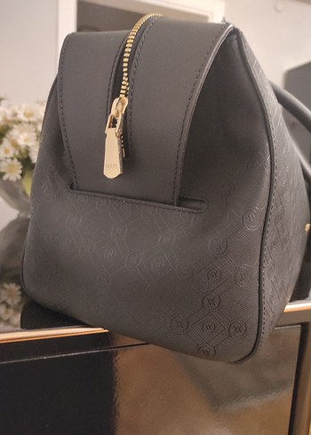 Vakko Siyah Deri Kadın Çanta - Görsel 2