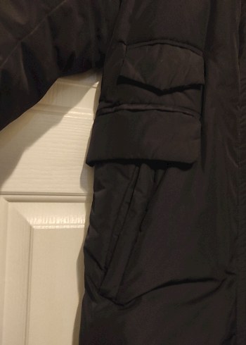 Deri Detaylı Siyah kaban - Görsel 3