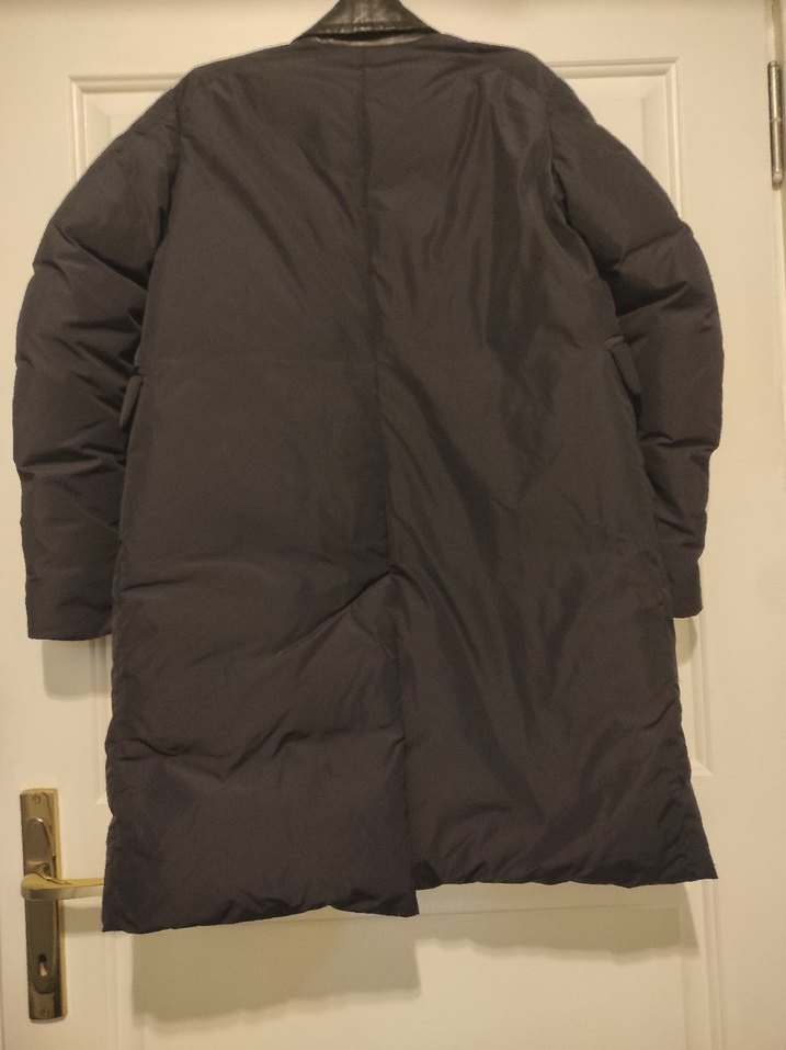 Deri Detaylı Siyah kaban - Görsel 5