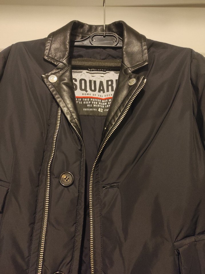 Deri Detaylı Siyah kaban - Görsel 2