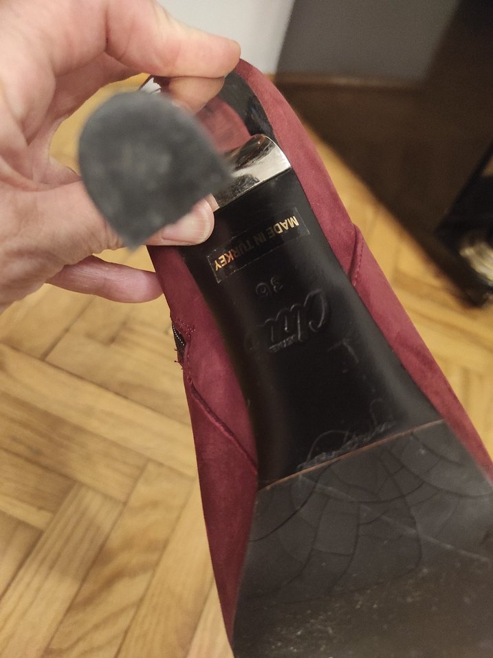 Bordo Süet  Topuklu Kadın Bot - Görsel 5