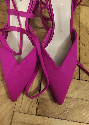 Pembe İpeksi Stiletto Topuklu Ayakkabı - Görsel 2