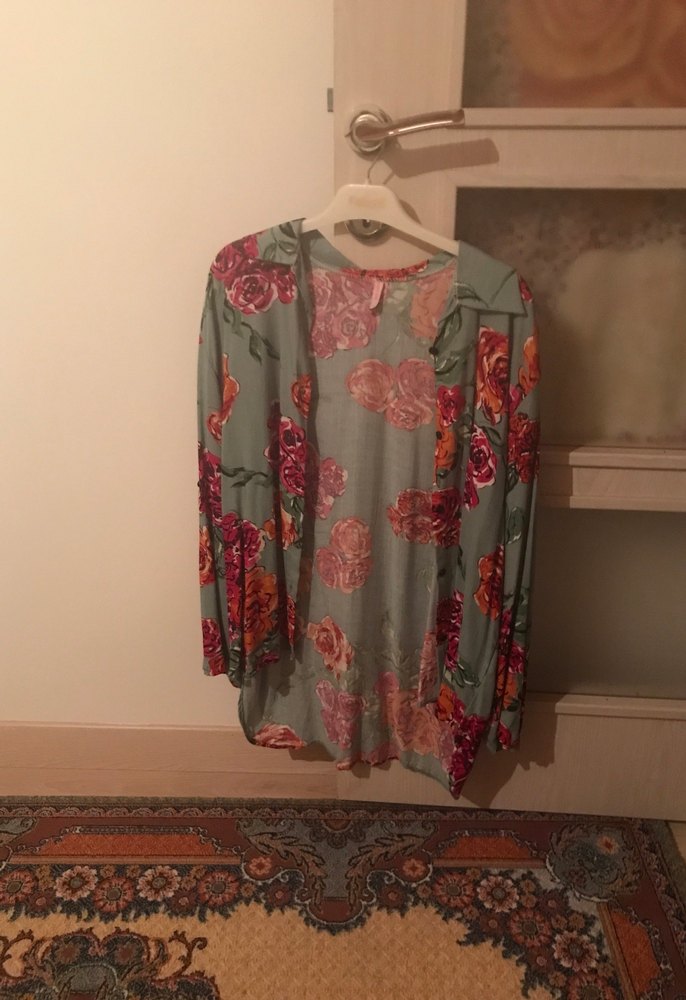 Gri Desenli Uzun Kollu Bohem Kadın Kimono - Görsel 2