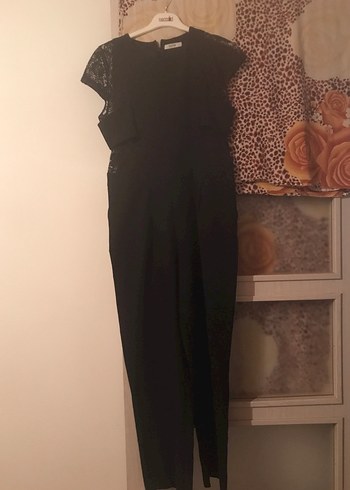 Siyah Dantel Detaylı Kısa Kollu Mini Elbise - Görsel 2