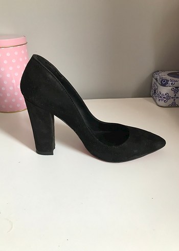35 Beden siyah Renk Siyah Süet Stiletto Kadın Topuklu