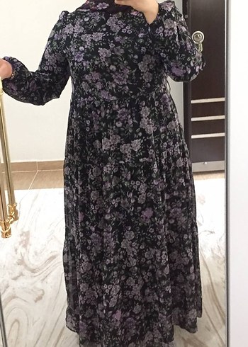 Uzun Mor Bohem Kadın Elbise