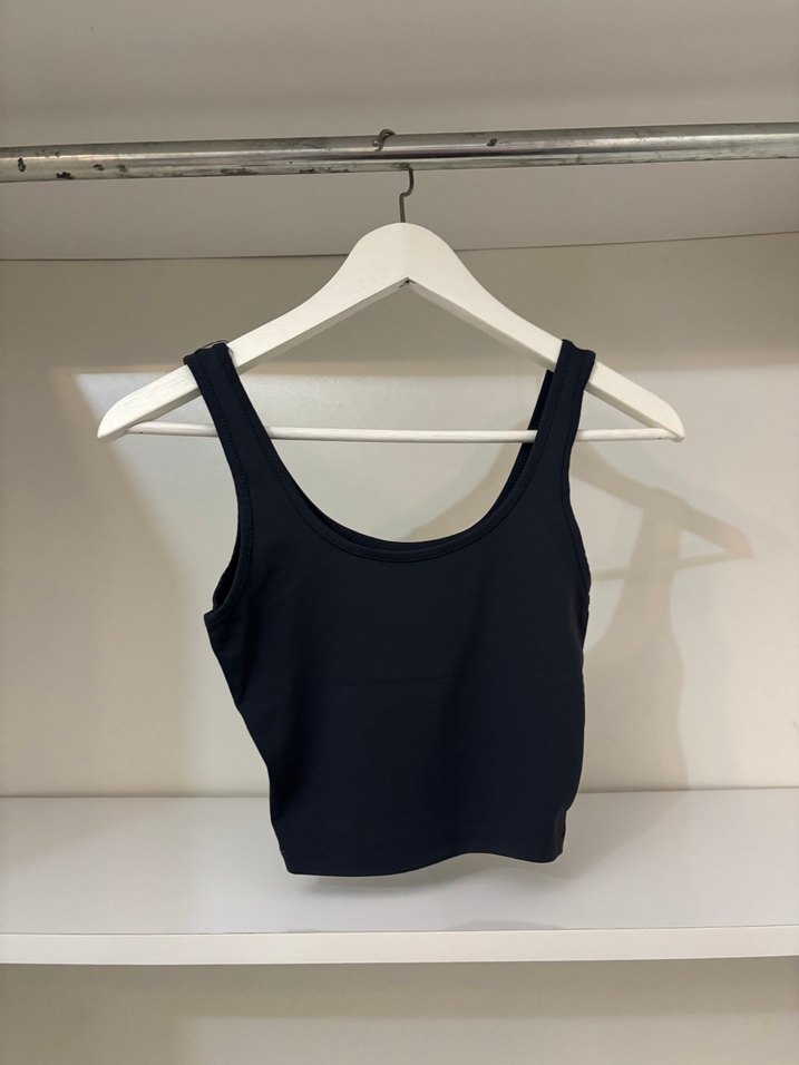 Siyah Kadın Mini Atlet, Kayık Yaka, Spor - Görsel 2