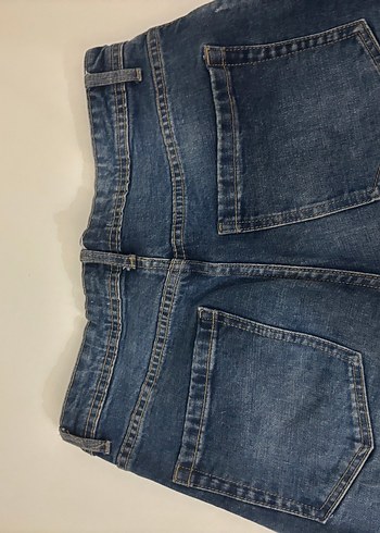 40 Beden Kadın Lacivert Midi Bol Kesim Kot Pantolon