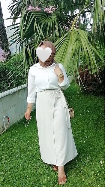 Keten yandan bağlamalı etek