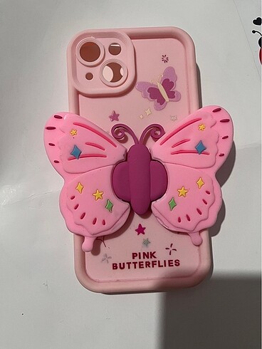 pembe kelebekli iphone 13 kılıf