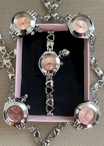 Pembe Zincir Detaylı Kadın Saat