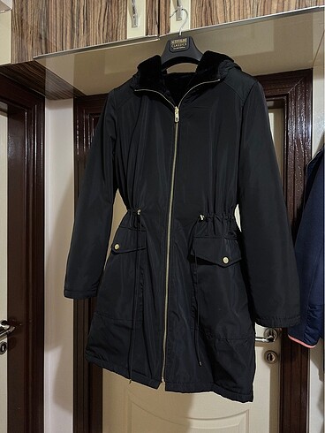 Only Kadın Çift Taraflı Kürklü Siyah Parka - Görsel 5