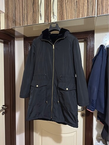 Only Kadın Çift Taraflı Kürklü Siyah Parka - Görsel 6