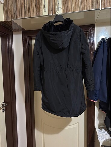 Only Kadın Çift Taraflı Kürklü Siyah Parka - Görsel 7