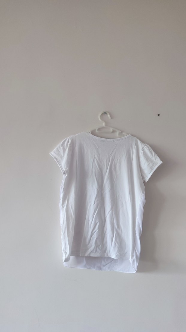 Beyaz Kız Çocuk Baskılı Tişört - Görsel 2