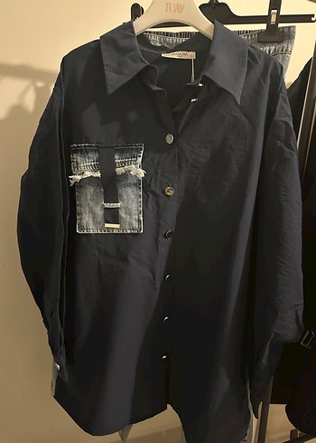 Kot detaylı gömlek pantolon ikili takım - Görsel 2