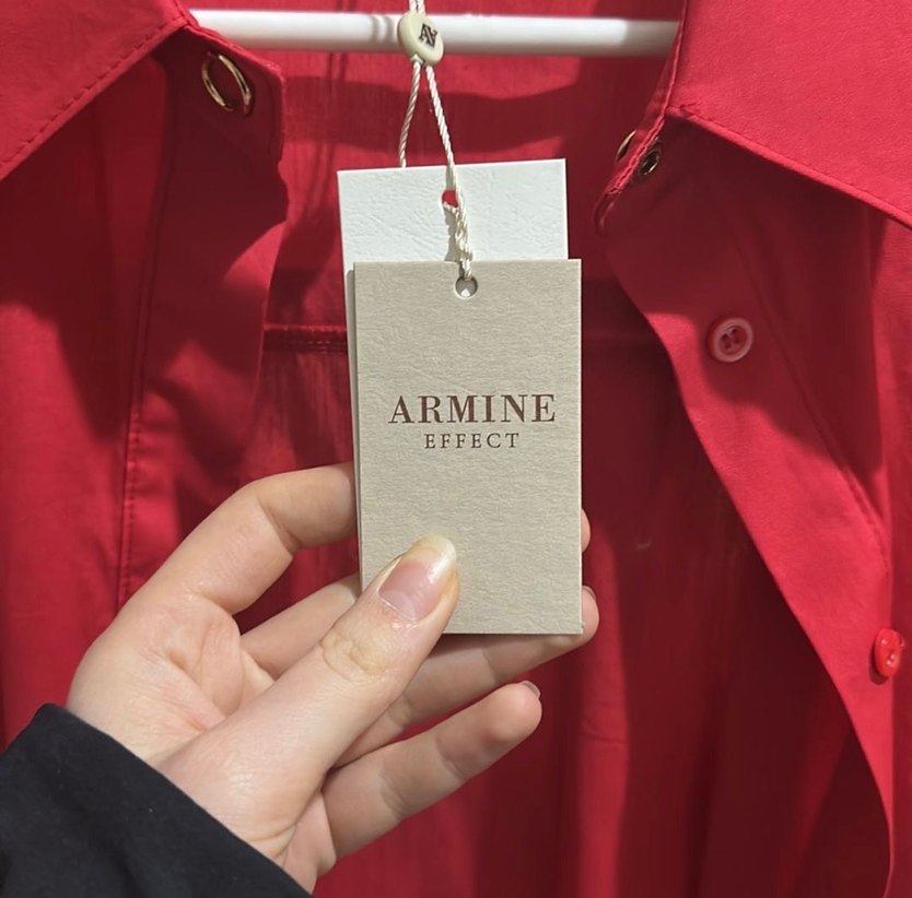 Armine Kırmızı Düğmeli Midi Kadın Gömlek - Görsel 4