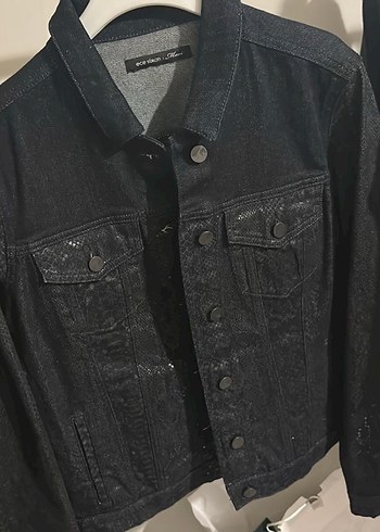 Mavi marka Yılan Desenli Siyah Denim Kadın Ceket - Görsel 4