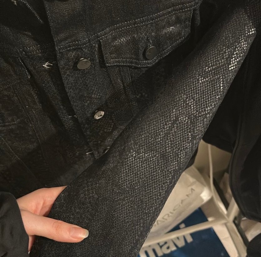 Mavi marka Yılan Desenli Siyah Denim Kadın Ceket - Görsel 2