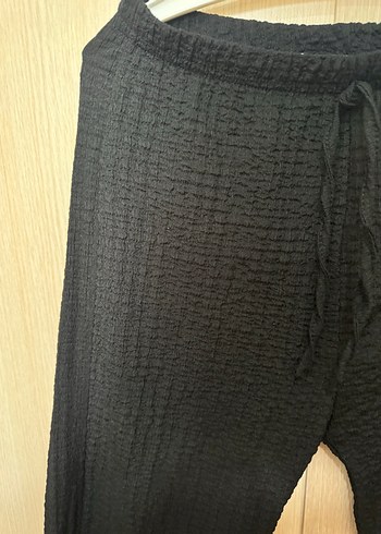 Diğer Kadın Siyah Pilili Keten Midi Pantolon
