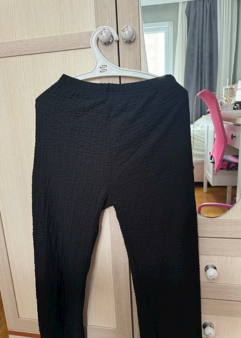xs Beden siyah Renk Kadın Siyah Pilili Keten Midi Pantolon