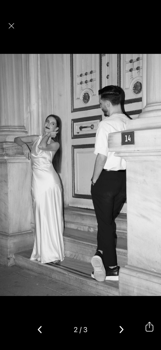 Askılı, Straplez, Yırtmaçlı Midi Elbise - Görsel 2