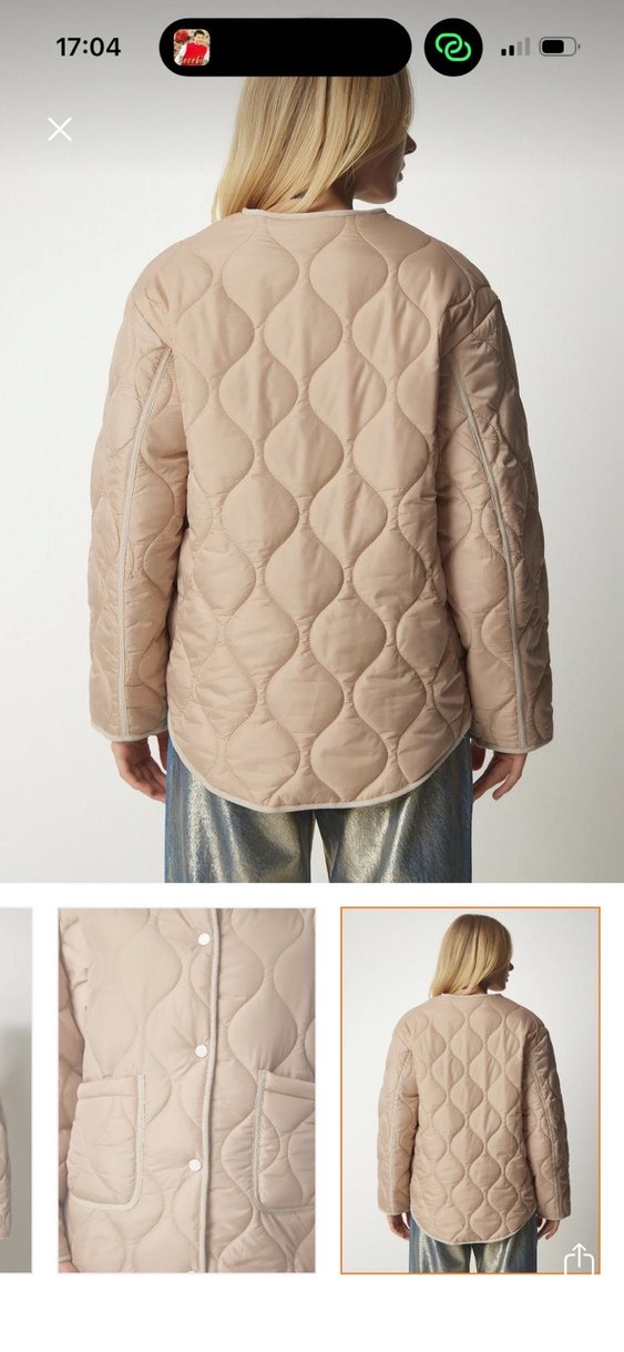 Düğmeli Bej Kadın Midi Ceket - Görsel 2