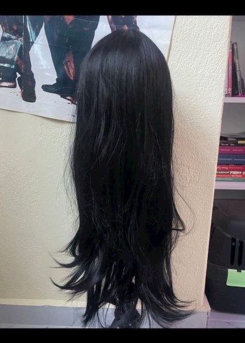 Mor Siyah Goth Uzun Sentetik Peruk - Görsel 5