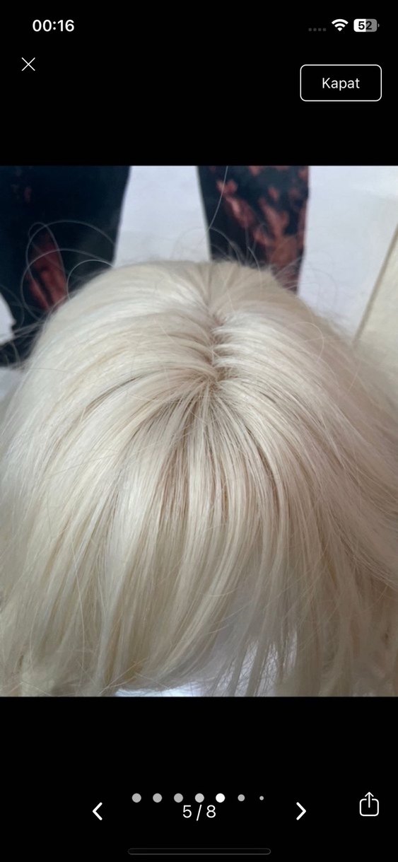 rose net platin sarı peruk - Görsel 5