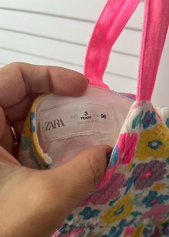 Zara Zara Çiçek Desenli Askılı Kız Elbisesi