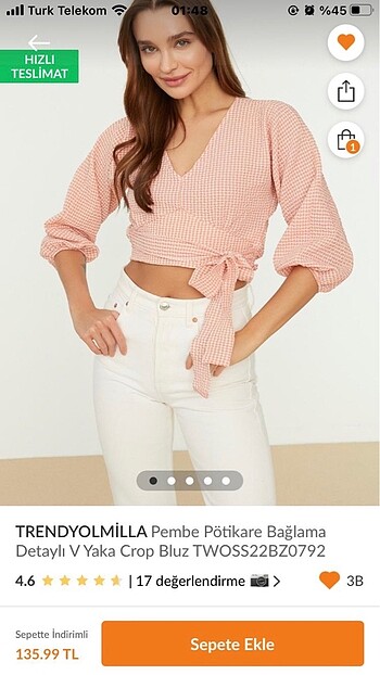 Pembe crop bluz