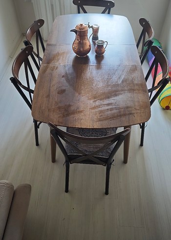 Modern Klasik Kahverengi Yemek Masası - Görsel 2