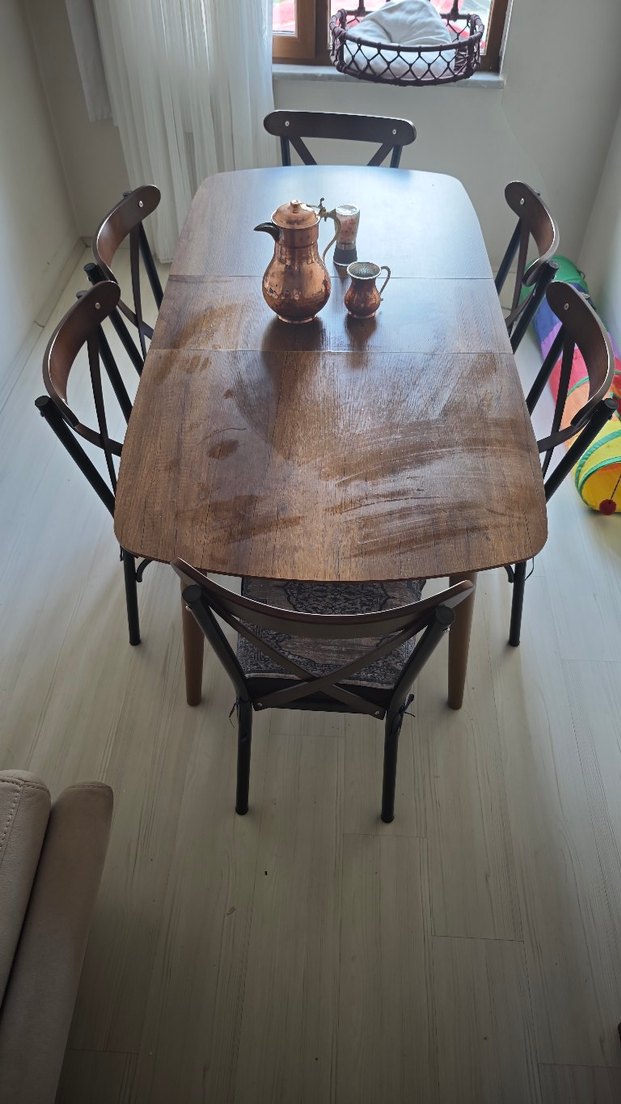 Modern Klasik Kahverengi Yemek Masası - Görsel 2