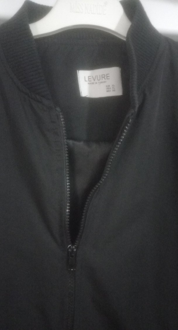 Siyah Uzun Kadın Ceket Fermuarlı - Görsel 2