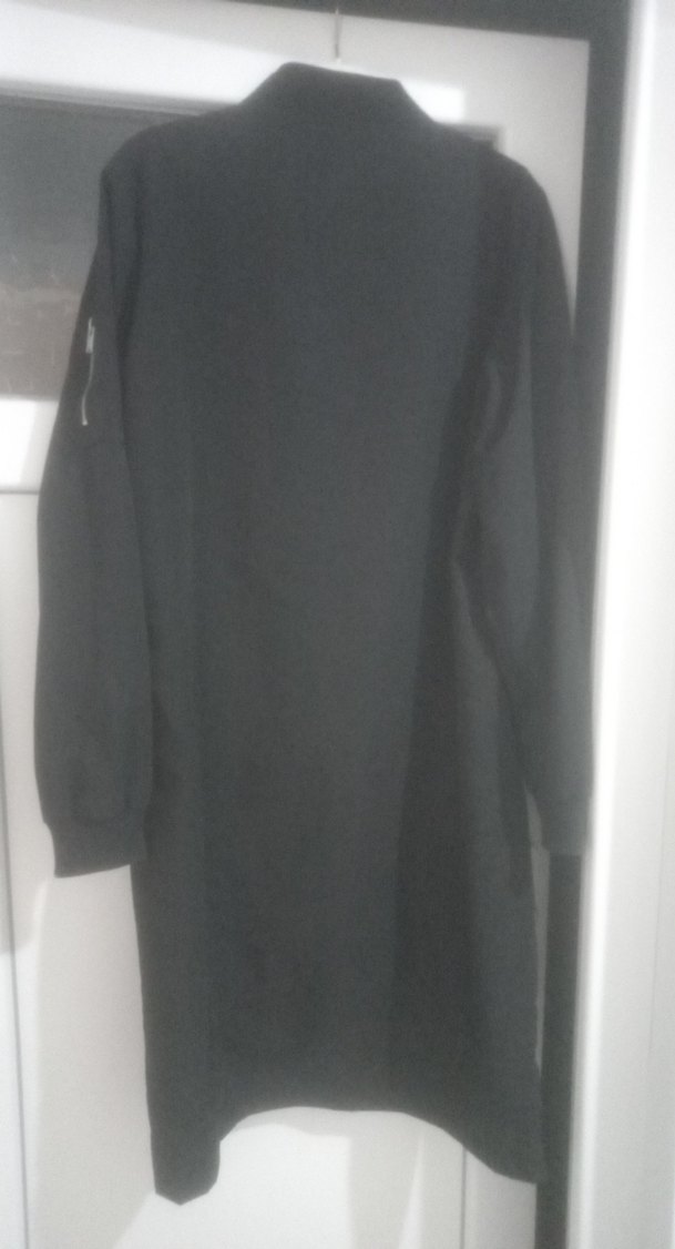 Siyah Uzun Kadın Ceket Fermuarlı - Görsel 4