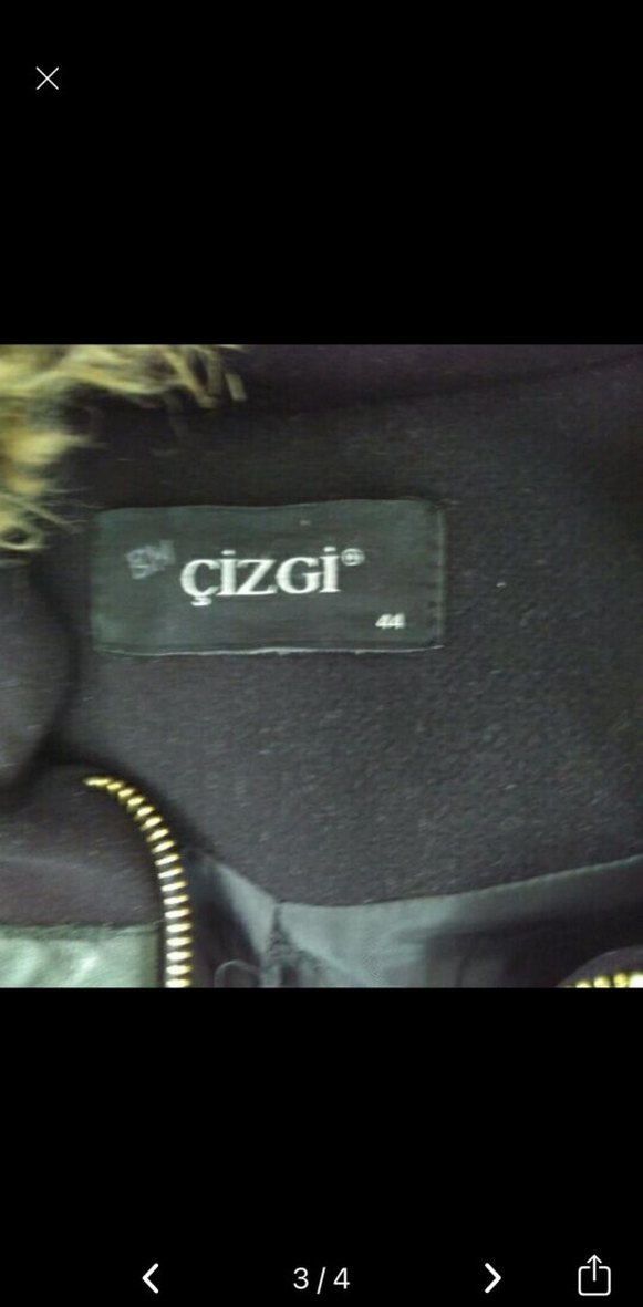 Kürk Detaylı Siyah Uzun Kadın Ceket - Görsel 2