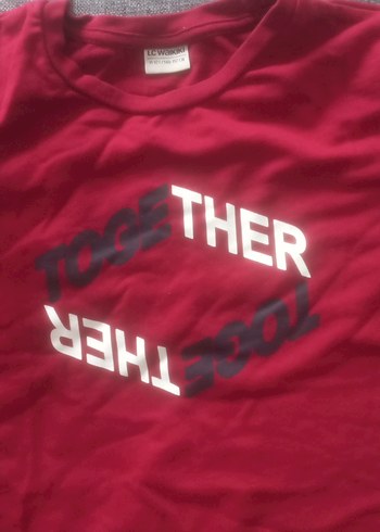 Kırmızı Baskılı Bisiklet Yaka Sweatshirt - Görsel 2