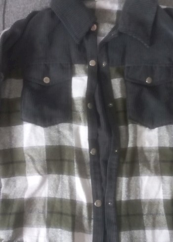 Düğmeli Gri Uzun Kollu Salaş Kadın Gömlek - Görsel 3