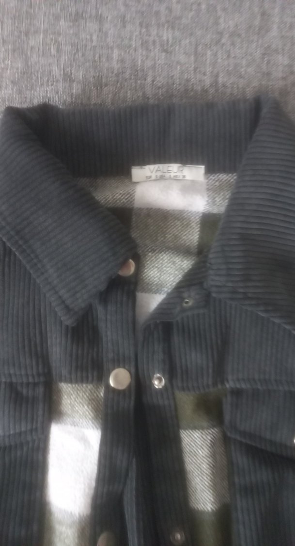 Düğmeli Gri Uzun Kollu Salaş Kadın Gömlek - Görsel 2