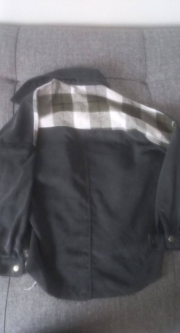 Düğmeli Gri Uzun Kollu Salaş Kadın Gömlek - Görsel 4