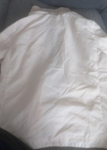 Beyaz Midi Keten Kadın Ceket - Görsel 4